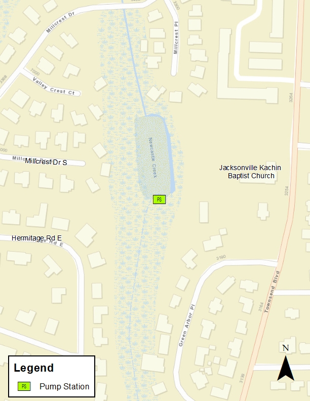 Townsend Boulevard Sewer Pump Station Map